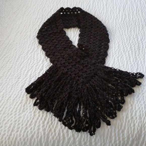 Handmade Black Scarf - Picture 2 of 4